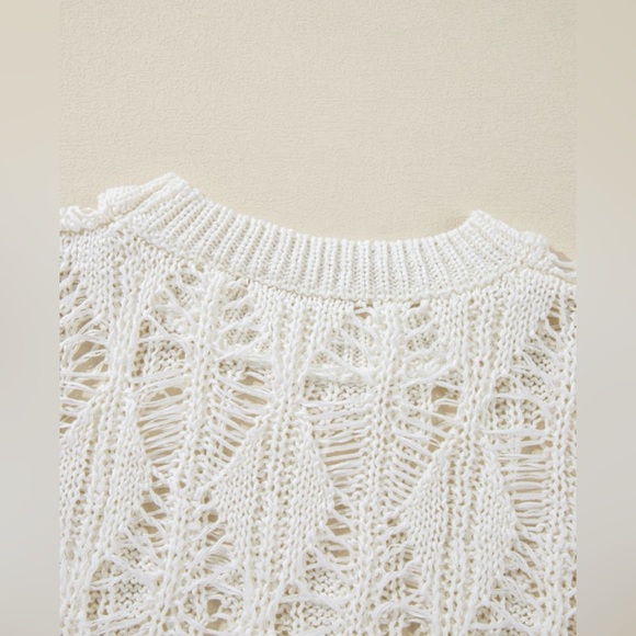 Women's Cream Knit Sweater - Picture 7 of 14